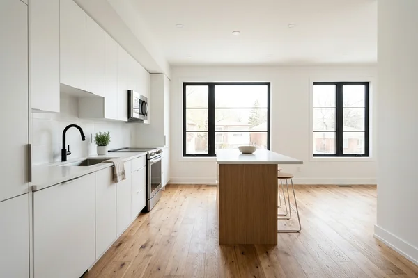 Finished Etobicoke fourplex unit kitchen