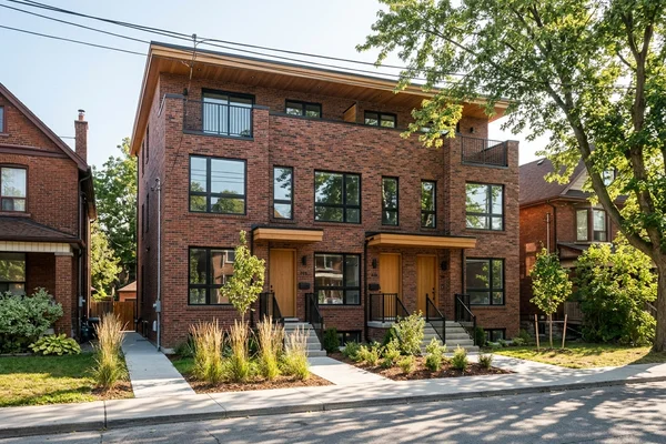 Finished fourplex built from custom stamped drawings