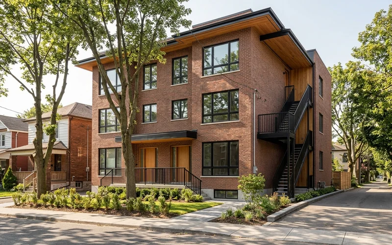 Part 3 sixplex exterior with a second exit stair