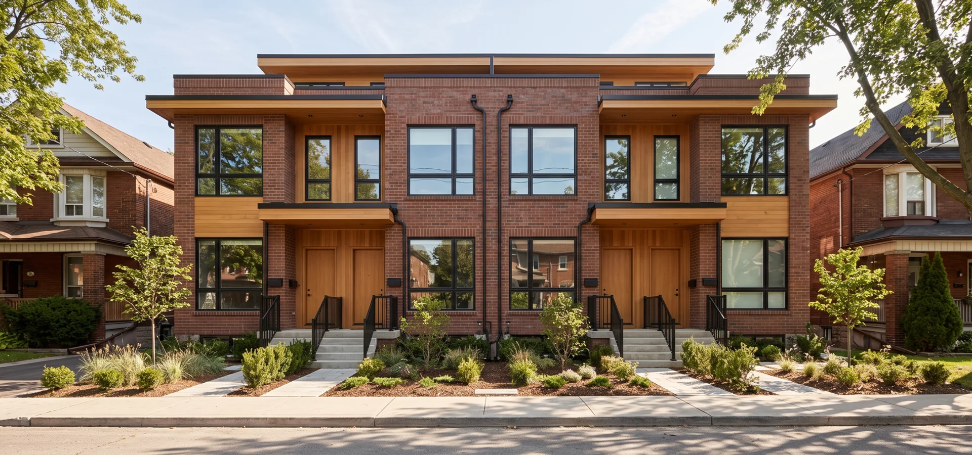 Completed Leslieville fourplex on a 25-foot lot