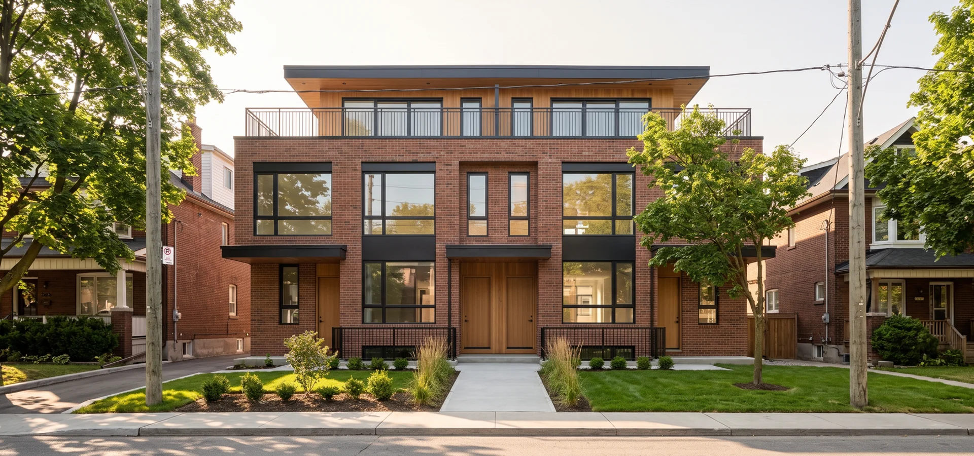 New triplex replacing a wartime house on an East York street