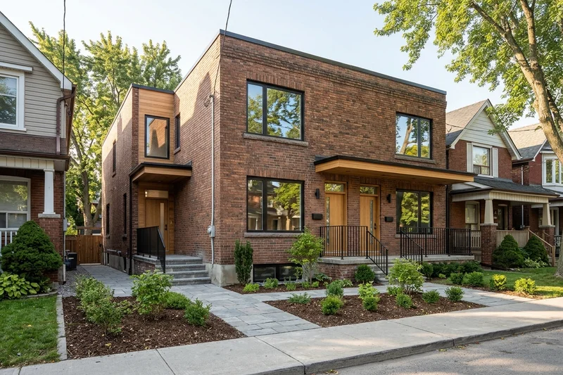 Toronto house converted into three units with original brick facade